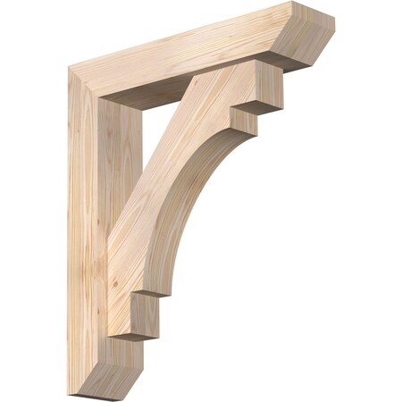 Ekena Millwork Merced Slat Smooth Bracket w/ Offset Brace, Douglas Fir, 5 1/2"W x 24"D x 28"H BKT0604X24X28MRC06SDF
